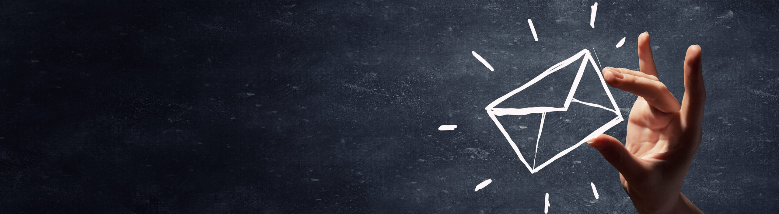 mailing list drawn by hand isolated on blackboard